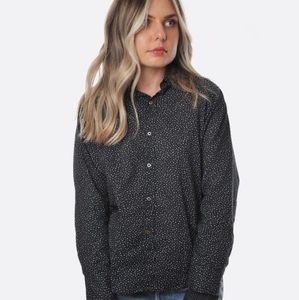 Pip-Squeak Chapeau Random Dot Button Up Cotton Shirt Size Small